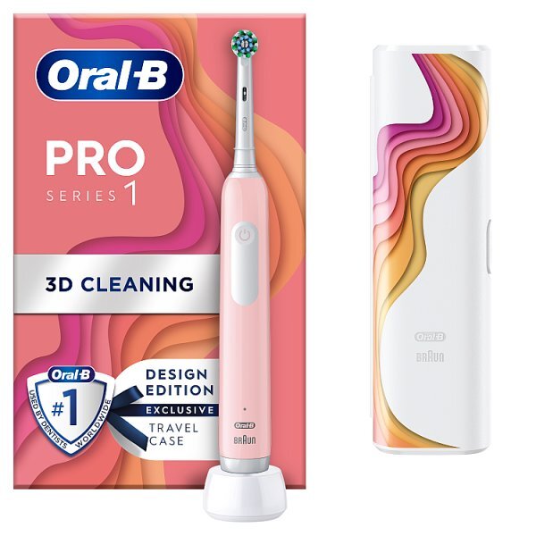 Oral-B Pro 1 Pink Electric Toothbrush + Travel Case