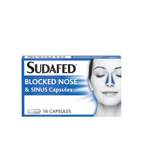 Sudafed Blocked Nose & Sinus Capsules 16Pk