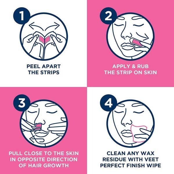 Veet Easy Grip Face Wax Strips x20