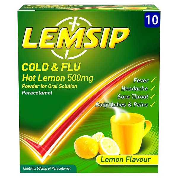 Lemsip Cold & Flu Lemon Flavour Sachets 10s
