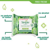 Simple Kind to Skin Biodegradable Cleansing Wipes 20pc