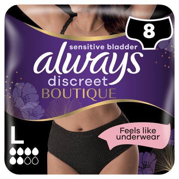 Always Discreet Incontinence Pants Plus L Black x8