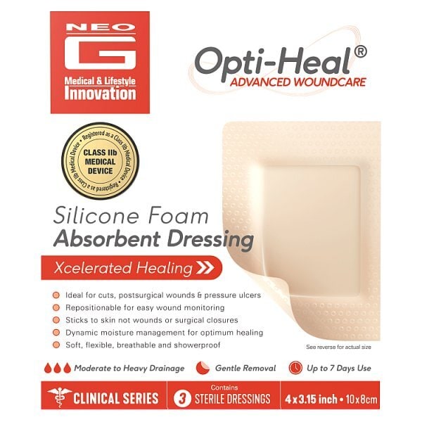 Neo G Opti-Heal Silicone Foam Absorbent Dressing