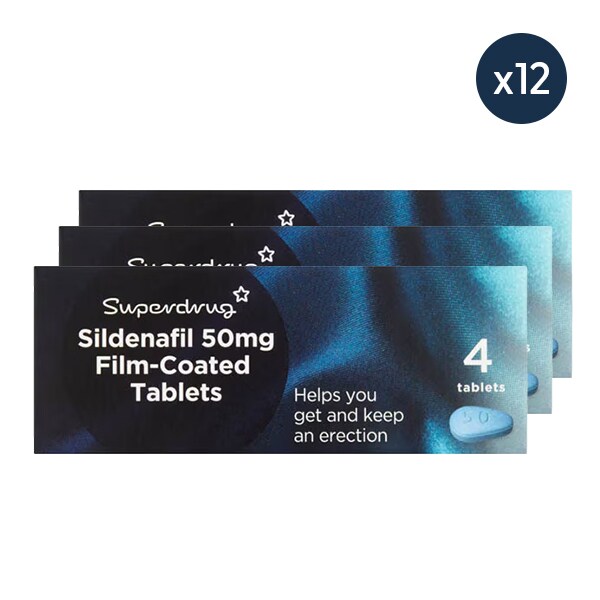 Superdrug Sildenafil 50mg Film-coated 12 Tablets