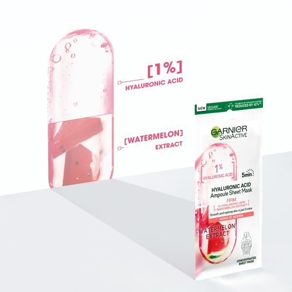 Garnier Firming Ampoule Sheet Mask Watermelon 1% Hyaluronic
