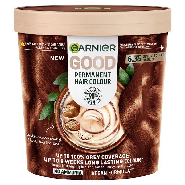 Garnier GOOD Hair Dye 6.35 Spicy Toffee Blonde, 100% Grey Coverage