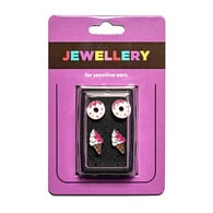 Sensation Jewellery Titanium Donut & Ice Cream Earring Duo