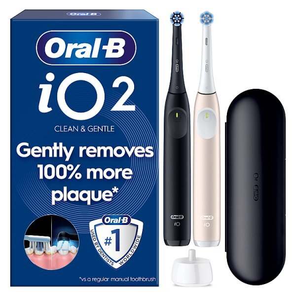 Oral-B Io2 Night Black & Calm Pink Electric Toothbrush Duo