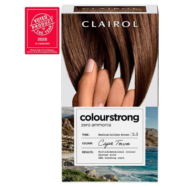 Clairol Colour Strong Permanent Hair Dye 5.3 Medium Golden Brown