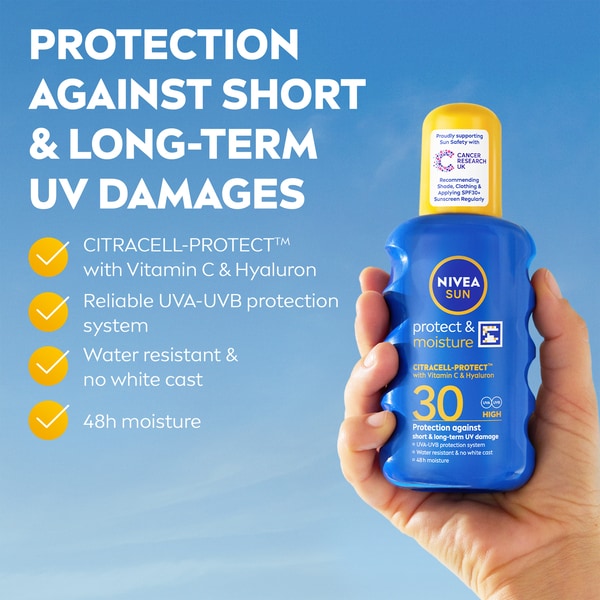 NIVEA SUN Suncream Spray Protect & Moisture SPF30 200ml