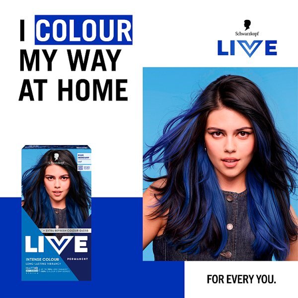 Schwarzkopf LIVE U67 Blue Mercury Permanent Hair Dye