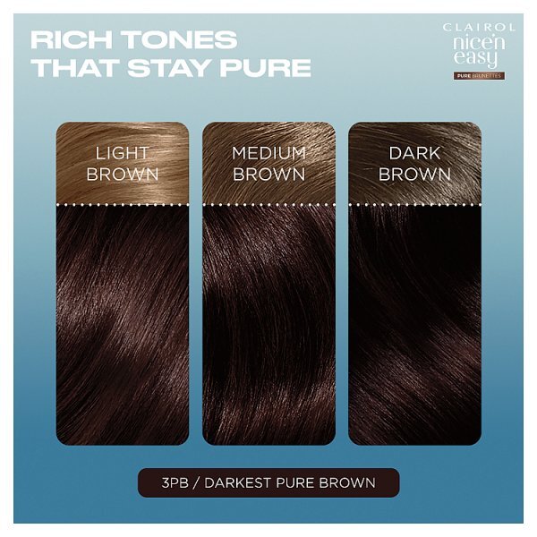 Clairol Nice'n Easy Pure Brunettes 3Pb Deepest Espresso Brown