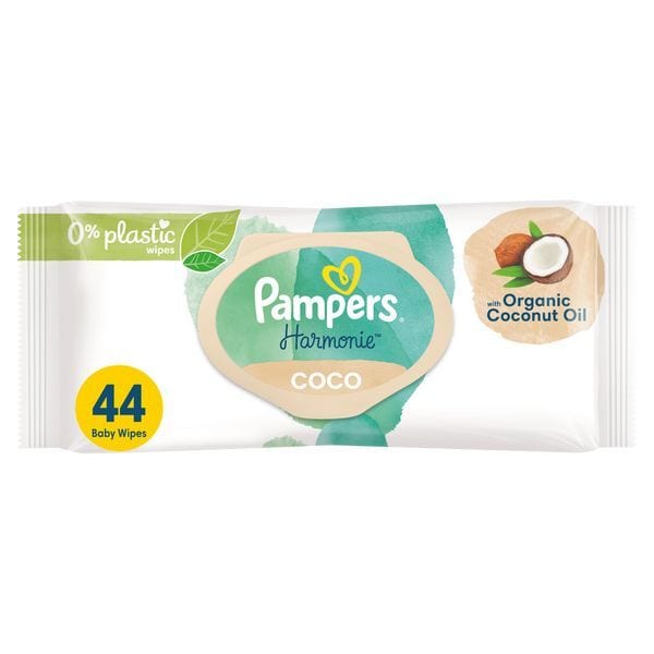 Pampers Harmonie Coco Baby Wipes Plastic Free 44 pack