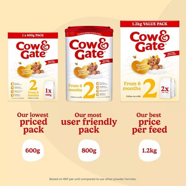 Cow & Gate 2 Follow On Baby Milk Formula 6-12 Months 800g