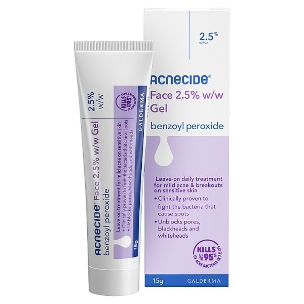 Acnecide Face Gel 2.5% Benzoyl Peroxide Spot Treatment 15G