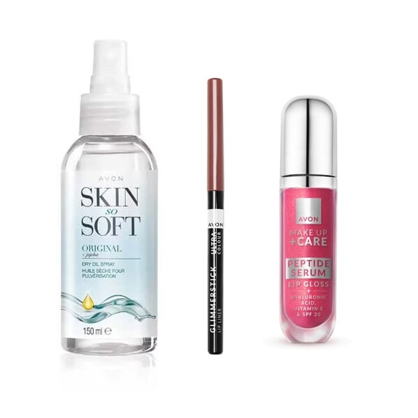Avon Beauty Essentials - Skin So Soft and Glossy Lip Look