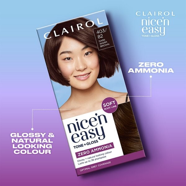 Clairol Nice'n Easy Tone+Gloss Semi-Permanent Hair Dye Dark Warm Brown