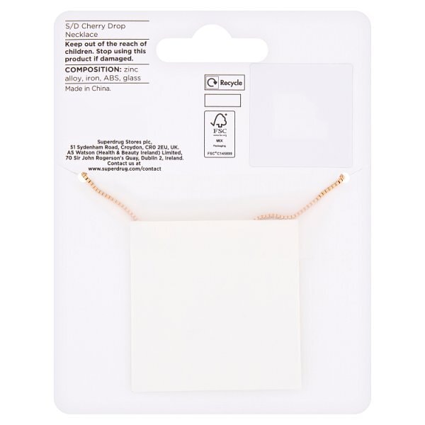 Superdrug Cherry Drop Necklace
