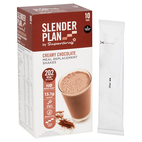 Superdrug Slenderplan Meal Replacement Shake Chocolate x10