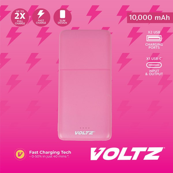 Voltz 10K Power Bank Pink