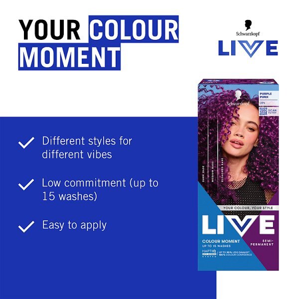 Schwarzkopf Live 094 - Purple Punk Semi Perm Hair Dye