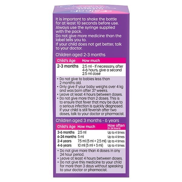 Calpol Infant 2+ Months Sugar & Colour Free Suspension 100ml