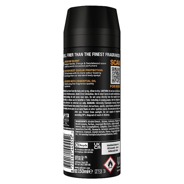 Lynx Fine Fragrance Collection Black Vanilla Premium Body Spray 150 ml