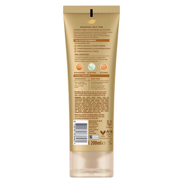 Dove Summer Revived Gradual Tan Lotion Sunkissed Glow + Pro-Ceramides in Light to Medium 200ml