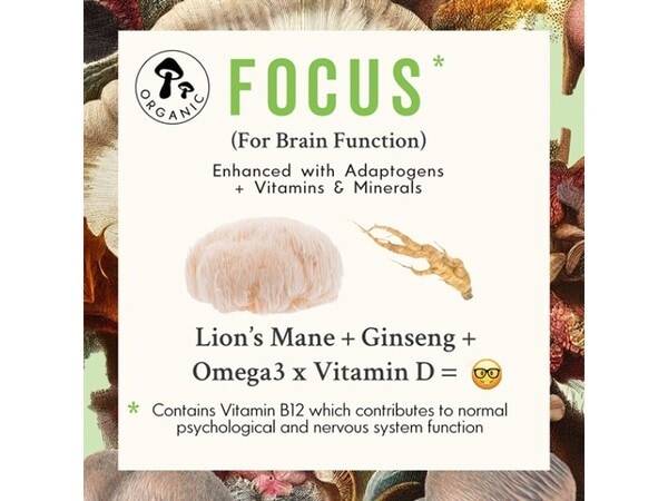 Grass & Co. Focus Lion's Mane Mushrooms Capsules