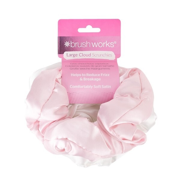 Brushworks Large Cloud Scrunchies - Pink & White