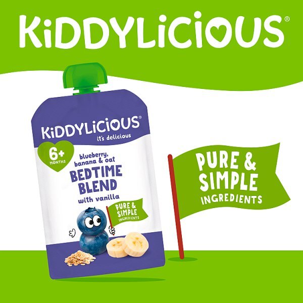 Kiddylicious Blueberry Banana & Oat Bedtime Blend Pouch 100g