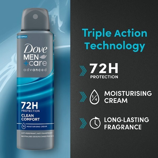 Dove Men+Care Advanced Clean Comfort Anti-Perspirant Aerosol 150 ml