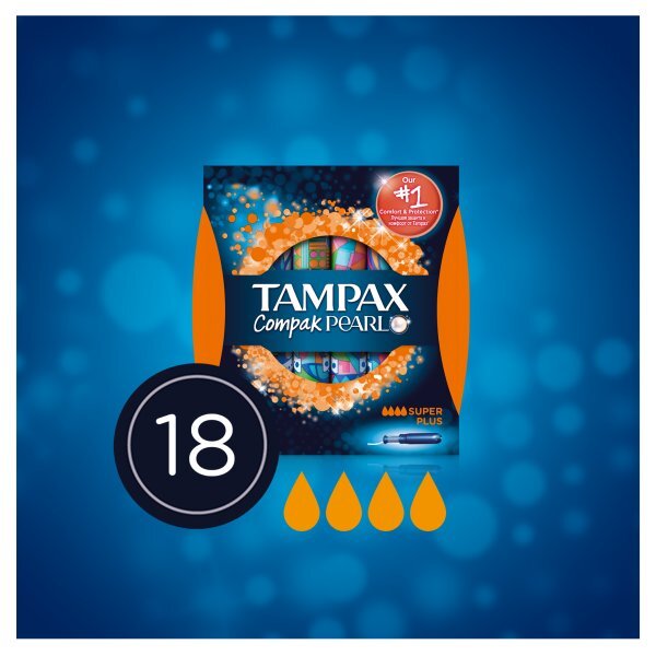 Tampax Compak Pearl Super Plus Applicator Tampons Single X18