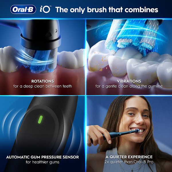 Oral-B iO2 Night Black & Calm Pink Electric Toothbrush Duo