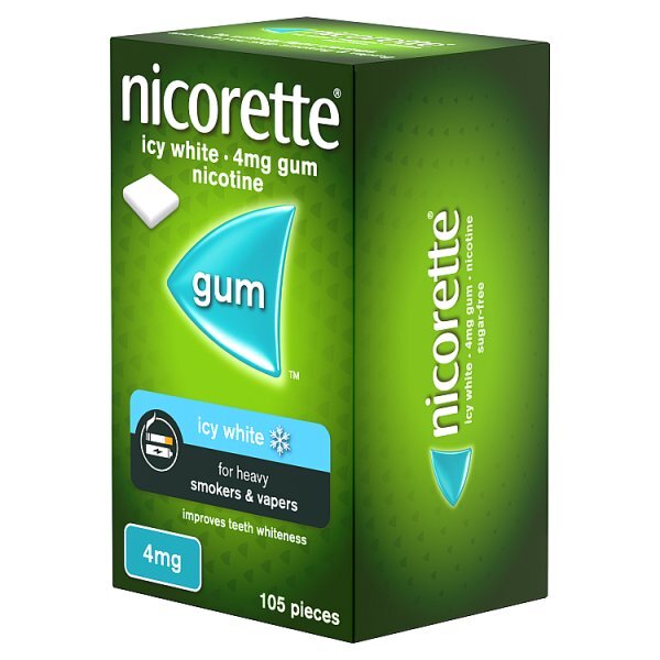 Nicorette Icy White 4mg Nicotine Gum 105s (Stop Smoking)