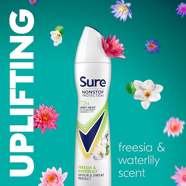 Sure Women Nonstop Freesia & Waterlily 72hr Deodorant Spray 250ml Fifa World cup Limited Edition
