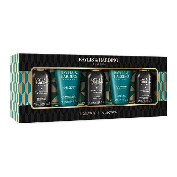 Baylis & Harding Black Pepper & Ginseng Mens Grooming Gift Set 5 Piece