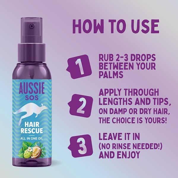 Aussie SOS Save My Lengths 3 In 1 Hair Oil, 100ml