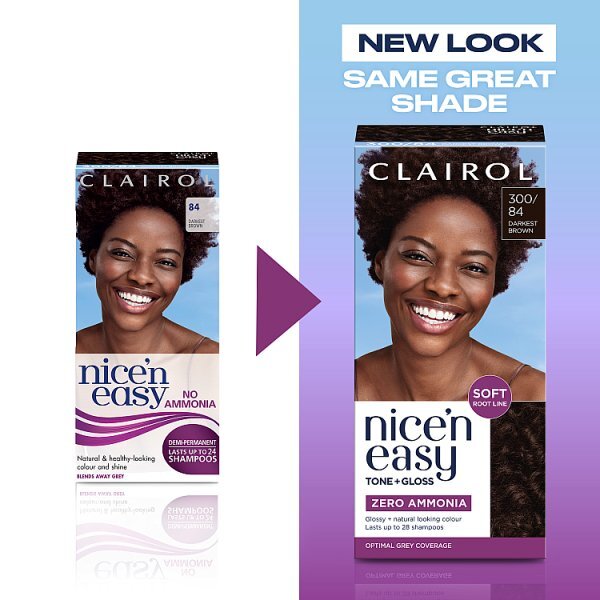 Clairol Nice'n Easy Tone+Gloss Semi-Permanent Hair Dye Darkest Brown