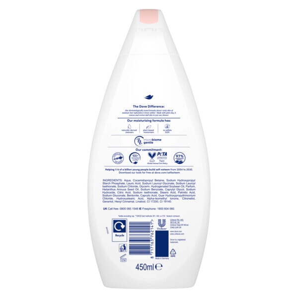 Dove renewing glow pink clay Body Wash Shower Gel 450ml