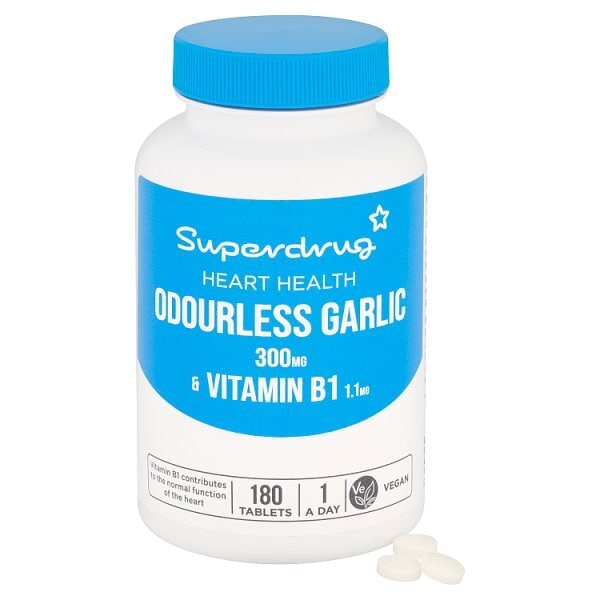 Superdrug Odourless Garlic 300mg + B1 Thiamin 180s