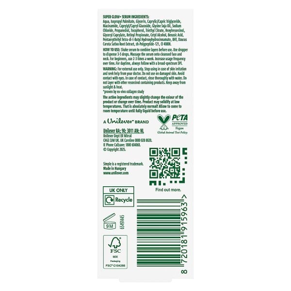 Simple Super Glow+ Bi-Phase Serum 30Ml
