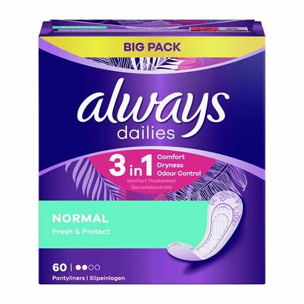 Always Dailies Fresh & Protect Panty Liners Normal x60