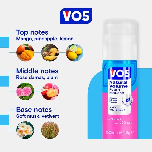VO5 Natural Volume Foam Mousse 250ml
