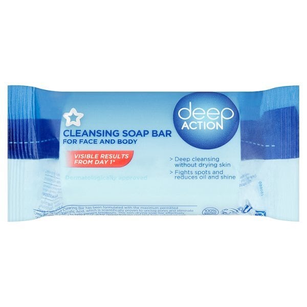 Superdrug Deep Action Cleansing Soap Bar 100g