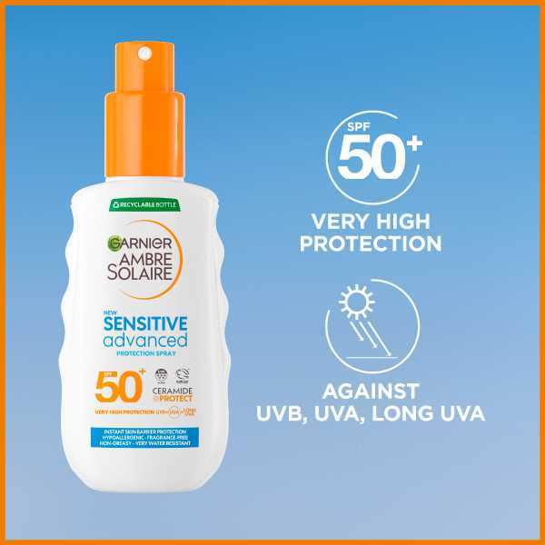 Ambre Solaire Sensitive Sun Cream Spray SPF50+ 200ml
