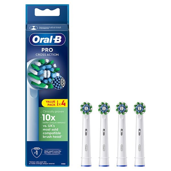 Oral-B Pro Cross Action Toothbrush Heads, 4 Counts