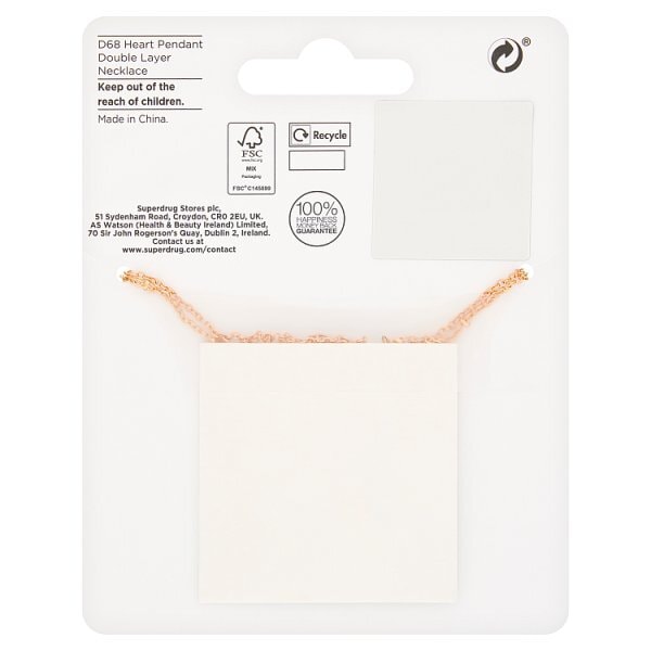 Superdrug Heart Pendant Double Layer Necklace