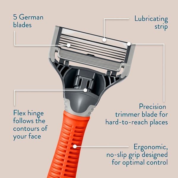 Harry's Truman Razor + 5 Blades - Bright Orange