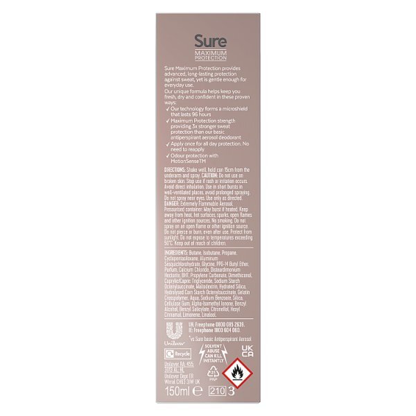 Sure Max Pro Clean Scent Antiperspirant Deodorant 150ml